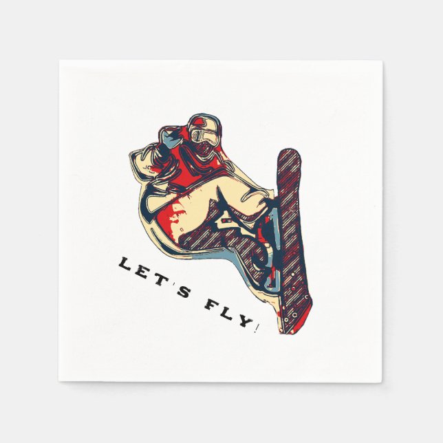 Guardanapo De Papel Alta Flyer - Foto de Snowboard (Frente)