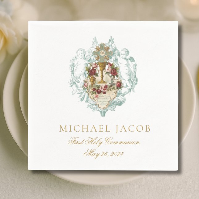 Guardanapo De Papel Alunos do Anjo do Chalice Católico da Primeira Com (Criador carregado)