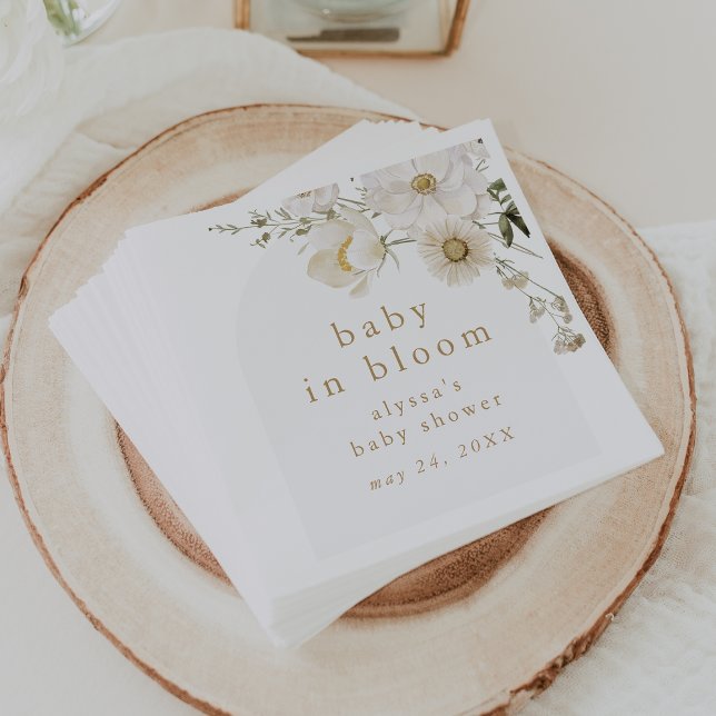 Guardanapo De Papel ALYSSA Wildflower Baby In BloChá de fraldas (ALYSSA Wildflower Floral Baby In Bloom Baby Shower Napkins)