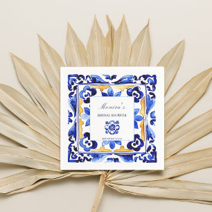 Guardanapo De Papel Amalfi Vietri azulejos azuis italianos chá de noiv