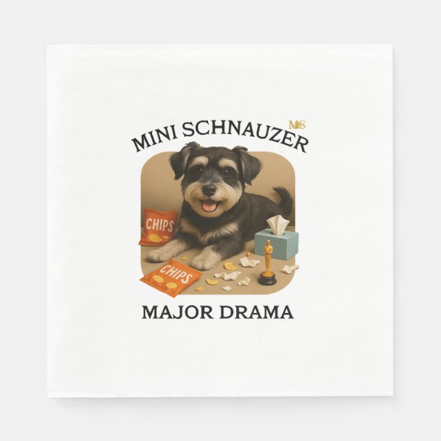 Guardanapo De Papel Amantes de Cachorro Mini Schnauzer  (Frente)