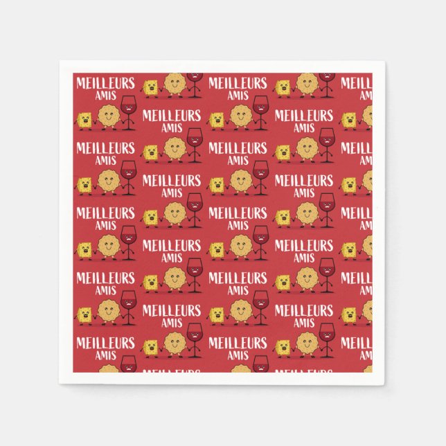 Guardanapo De Papel Amantes de queijo francês (Frente)