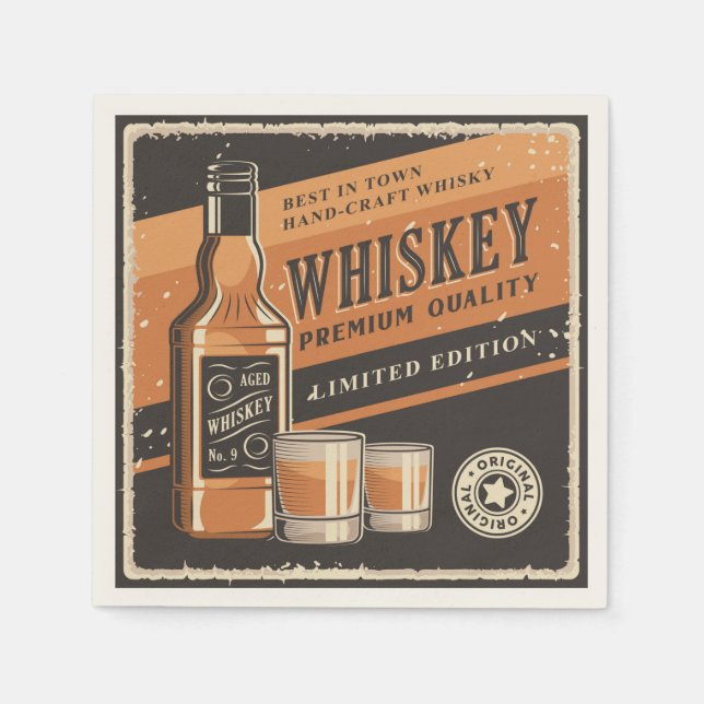 Guardanapo De Papel Amantes de whiskey retro legal (Frente)