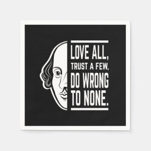 Guardanapo De Papel Amar Todos Confiem Alguns Shakespeare Citando Thes