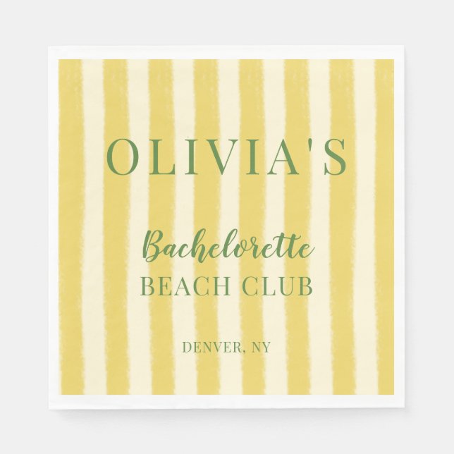 Guardanapo De Papel Amarela e Verde Despedida de Solteira de Verão (Frente)
