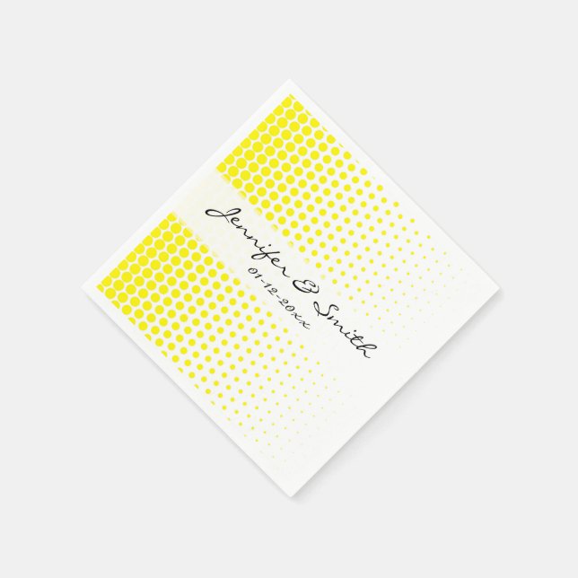Guardanapo De Papel Amarelo Cádmio Bolinha Moderno Branco (Canto)