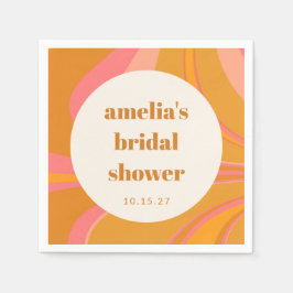 Guardanapo De Papel Amarelo Laranja Rosa Personalizado Mármore Chuva d