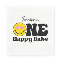 Amarelo rosa Um Bebê Feliz Primeiro Aniversário