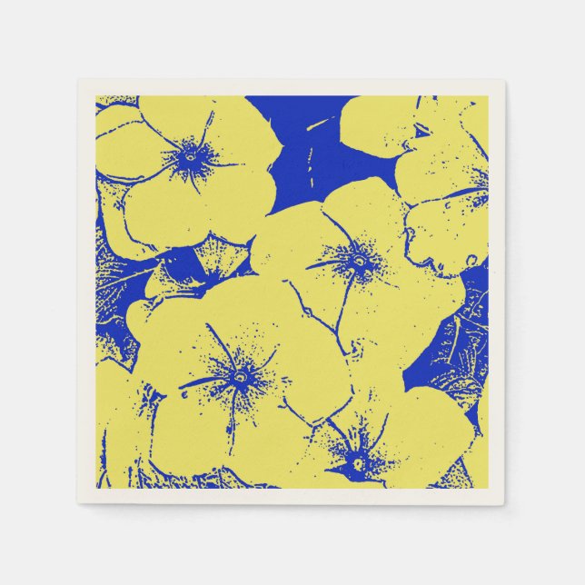 Guardanapo De Papel Amarelo tropical Floral (Frente)