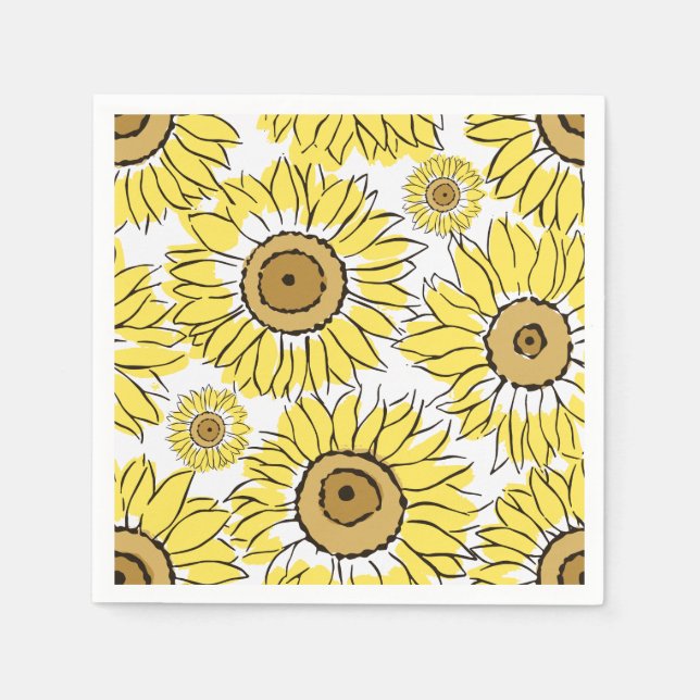 Guardanapo De Papel Amarelo Vibrante do Bloom do ouro (Frente)