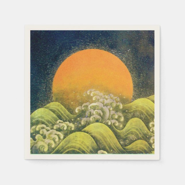 Guardanapo De Papel AMATERASU SUN GODDESE Amarelo Castanho Negro (Frente)