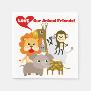 Guardanapo De Papel Ame nossos amigos animais
