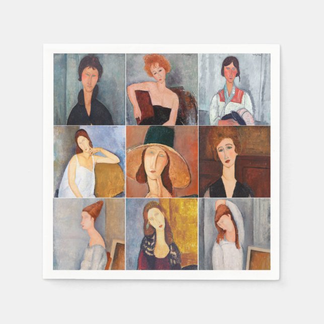 Guardanapo De Papel Amedeo Modigliani - Colagem de Obras-Domésticas (Frente)