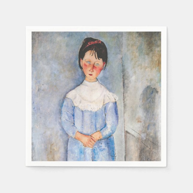 Guardanapo De Papel Amedeo Modigliani - Menina de Azul (Frente)