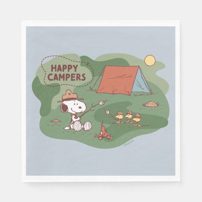 Guardanapo De Papel Amendoins | Campos Snoopy & Woodstock Happy (Frente)