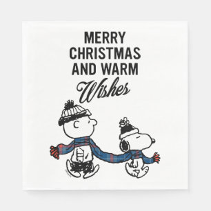 Guardanapo De Papel Amendoins Feliz Natal Snoopy & Charlie Brown