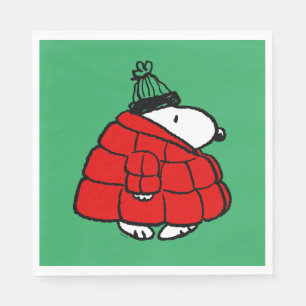 Guardanapo De Papel Amendoins   Jaqueta Snoopy Red Puffer