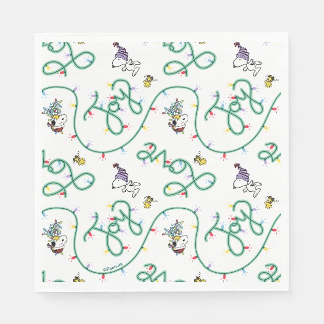 Guardanapo De Papel Amendoins | Padrão de amor de Natal brilhante e br (Frente)