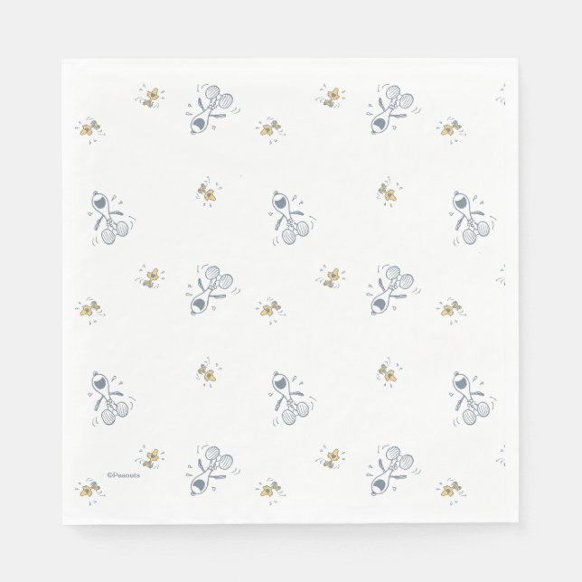 Guardanapo De Papel Amendoins | Padrão De Arrancamento De Esnoopia E M (Frente)