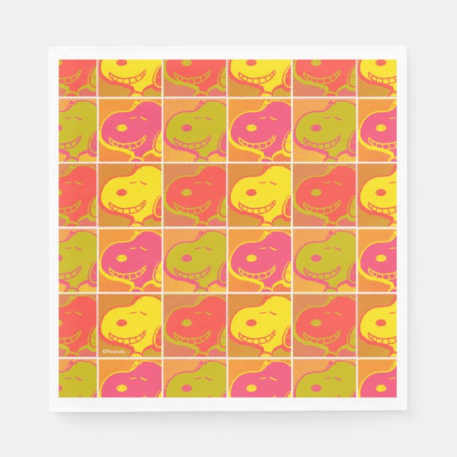 Guardanapo De Papel Amendoins | Padrão de Arte Pop de Esnoopia (Frente)