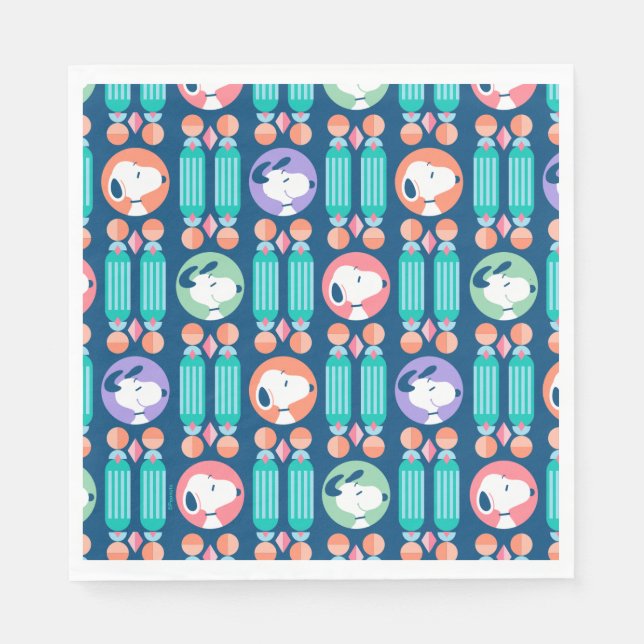 Guardanapo De Papel Amendoins | Padrão de Sonhos de Deco Azul Escuro d (Frente)