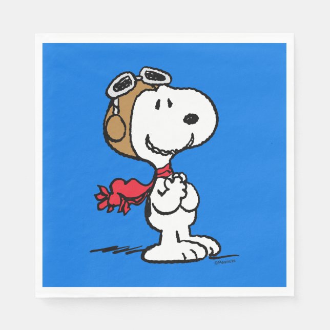 Guardanapo De Papel Amendoins | Snoopy O Áce Voador (Frente)