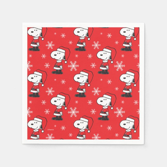 Guardanapo De Papel Amendoins | Snoopy Papai Noel (Frente)