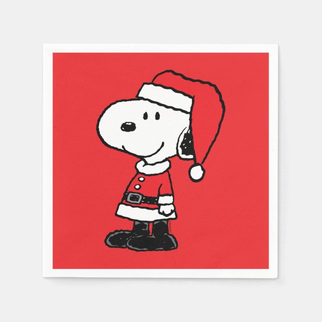 Guardanapo De Papel Amendoins | Snoopy Papai Noel (Frente)