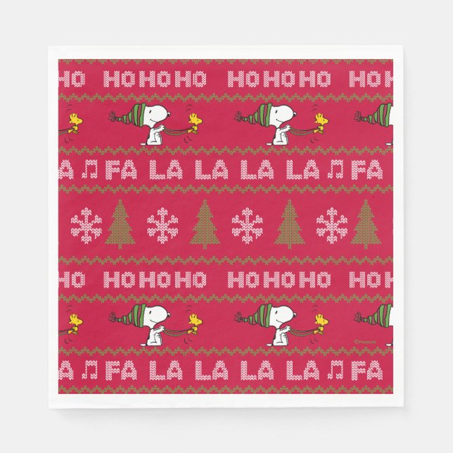 Guardanapo De Papel Amendoins | Snoopy & Woodstock Christmas Sweater (Frente)