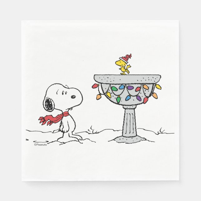 Guardanapo De Papel Amendoins | Snoopy & Woodstock congelado (Frente)