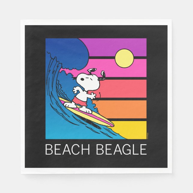 Guardanapo De Papel Amendoins | Surfe em Snoopy (Frente)