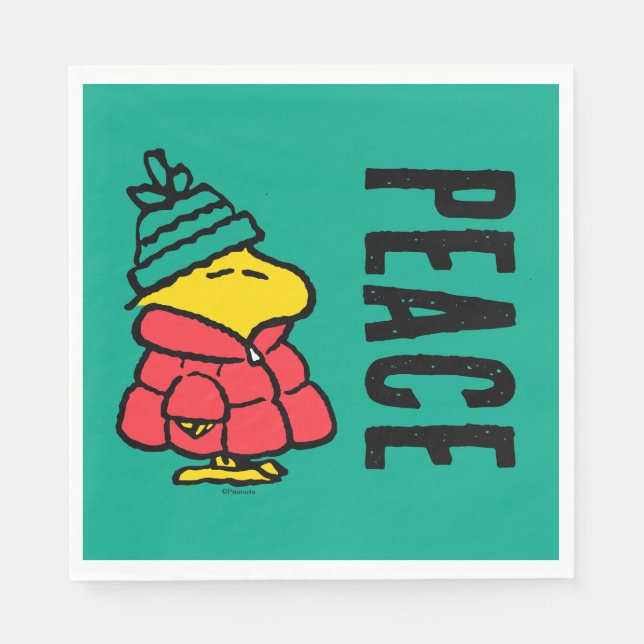 Guardanapo De Papel Amendoins | Woodstock Puffy Jaqueta de inverno (Frente)