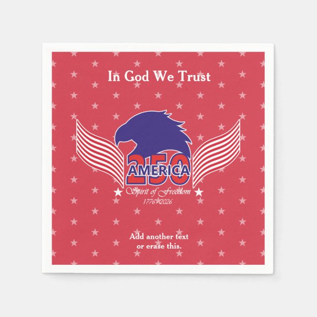 Guardanapo De Papel America 250th-Spirit of Freedom-Red-Editable Text (Frente)