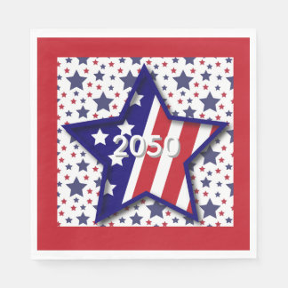 Guardanapo De Papel American Birthday 2026 Star Paper Napkin