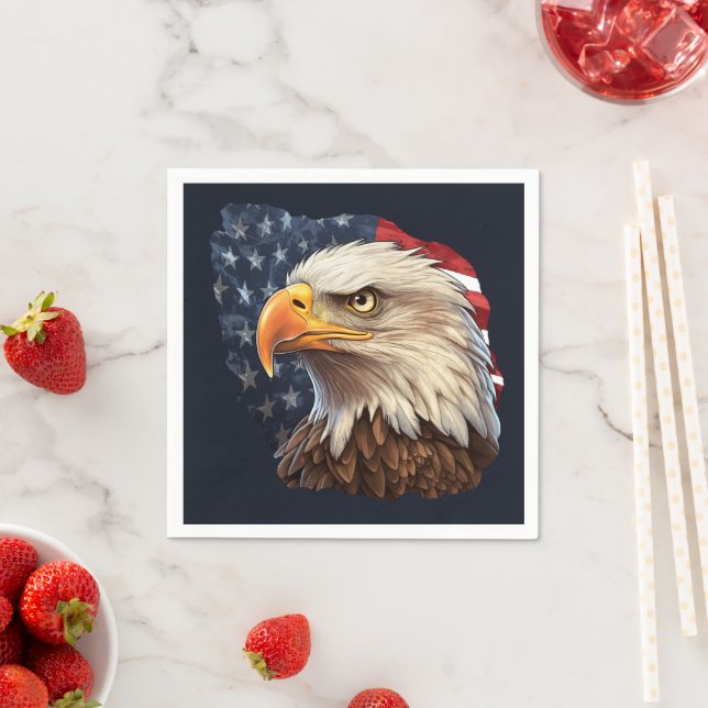 Guardanapo De Papel American Flag Bald Eagle (Insitu)