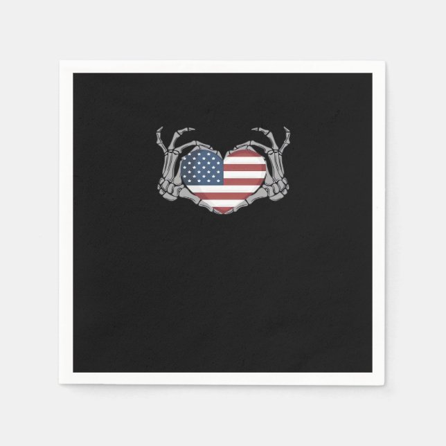 Guardanapo De Papel American Flag Heart Feed (Frente)