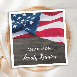 Guardanapo De Papel American Flag Military Family Reunion Patriotic