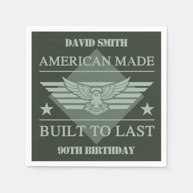 Guardanapo De Papel American Made 90 Birthday (Frente)