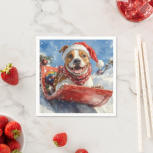 Guardanapo De Papel American Staffordshire no Trenó de Natal