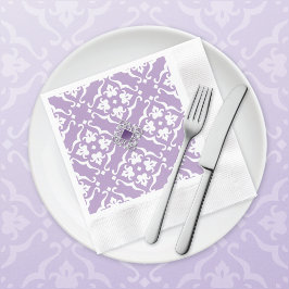 Guardanapo De Papel Amethyst Lily Damask Wedding Paper Napkin