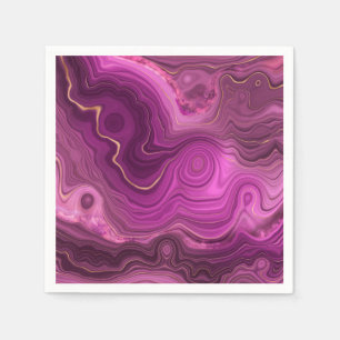 Guardanapo De Papel Ametista Roxo E Agato De Abstrato Dourado