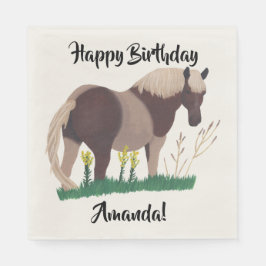 Guardanapo De Papel Amigo Pintura De Cavalo Feliz Aniversário Napkins