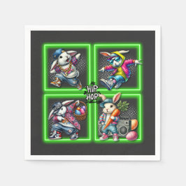 Guardanapo De Papel Amigos da Páscoa de Hip Hop, Neon Green |