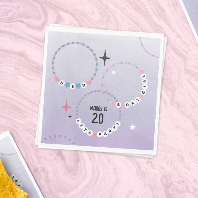 Guardanapo De Papel Amizade Bracelets Roxo Aniversário (Criador carregado)