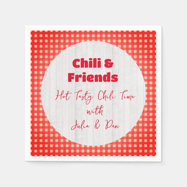 Guardanapo De Papel Amizade Potluck Chili Cook Off Ação de Graças (Frente)