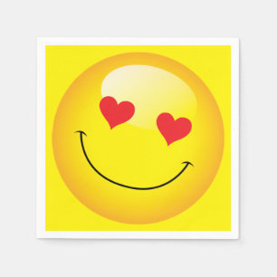 Guardanapo De Papel Amo-Te Os Olhos Corações, Festa de noivado Emoji
