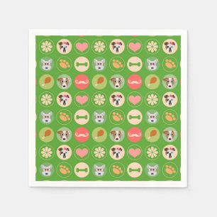 Guardanapo De Papel Amor a Cachorro em Verde