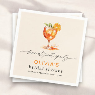 Guardanapo De Papel Amor à Primeira Spritz Festa de Noiva Laranja