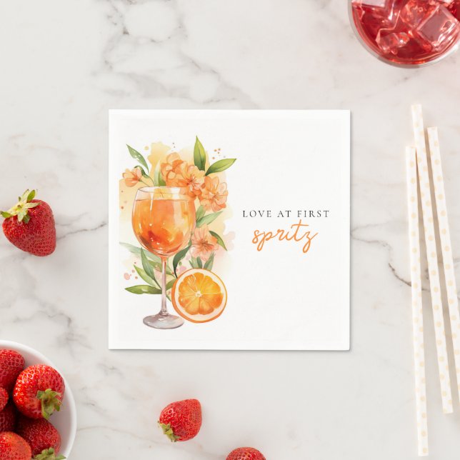 Guardanapo De Papel Amor à Primeira Taça de Spritz Chá de Noiva (Insitu)