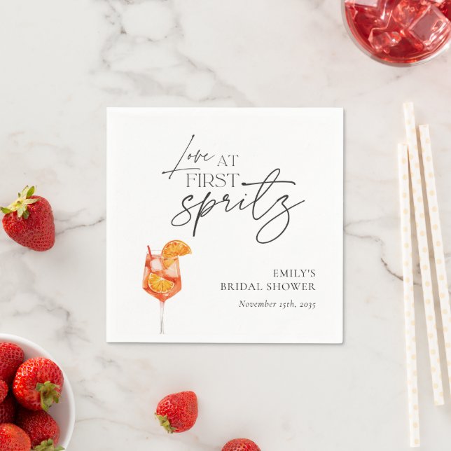Guardanapo De Papel Amor à Primeira Taça de Spritz Chá de Noiva (Insitu)